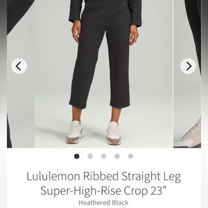 Lululemon Ribbed Straight Leg Super-High-Rise Crop 23"